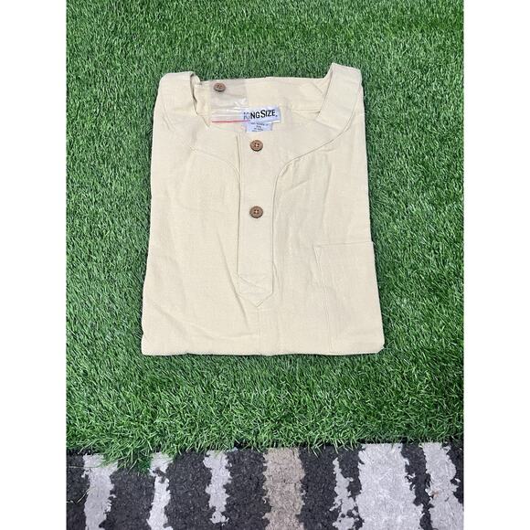 King Size Henley Cotton Shirts Long Sleeve Lot of 2 Men’s 3XL New - Picture 3 of 9